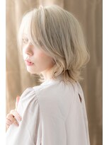 カバーヘア ブリス 大宮西口(COVER HAIR bliss)&nbsp;外国人風ハイトーンカラーミディアムウルフU大宮10代20代30代