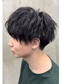 マッシュパーマ/ハイライト/ウルフ/アッシュブラック