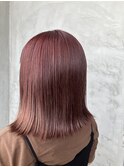 ピンクブラウン外はねスタイル