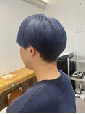 メンズマッシュカラー/ネイビーブルー/ケアブリーチ/ツヤ感