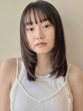 ガーデン 銀座(GARDEN) 顔まわりレイヤー/ミディアム/ブルージュ/黒髪/ワンレン/小顔