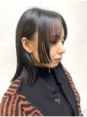 ネオ姫カットミディアムストレートダークグレー渋谷NAMI