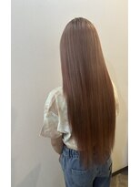 glow up by24 忠岡 透け感ピンクブラウン艶ロング