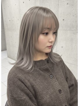 アジールヘア 東上野店(agir hair) ◎20代30代向け小顔グレージュミディアムレイヤー×透明感　上野
