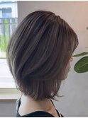 外国人風バレイヤージュグレージュ×ハッシュボブ