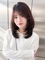 ユイマァル 岡山(YUIMARL)&nbsp;岡山レイヤーカット20代30代顔周りカットブラウンカラー髪質改善