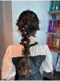【ローポニーテール】結婚式銀座お団子タイトヘアセットアレンジ
