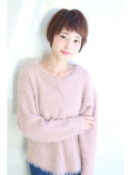 オーロ 宝塚店(ORO) ローライトアッシュブラウン大人かわいい小顔ワンサイドショート