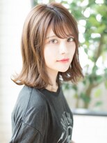 +animo南流山+ベージュカラーの外ハネくびれロブヘア♪A