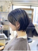 丸みショートボブ/アッシュ/ラフニュアンス【人形町/浜町】