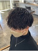 ツイストスパイラルパーマ波巻きスパイラルパーママッシュ刈上げ