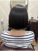 ブルーブラックワンレンボブ_イメチェンセンターパート_410