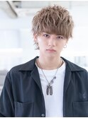 アッシュブラック/マッシュパーマ/刈り上げ/ツーブロック
