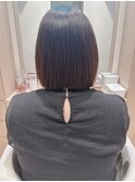 大人かわいい☆前下がりボブ♪ツヤ髪ショート/シースルーバング