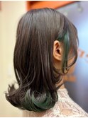 【オリーブ×深みグリーン/インナーカラー】20代30代40代50代