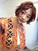 ヴヴ(Bub)&nbsp;orange brown/パーマ風　ショートボブ　ブリーチなしカラー