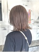 ダブルカラーミルクティーベージュカラーケアブリーチ韓国ボブ