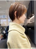 ウェーブミディアム似合わせカットメルティカラーショート/柏柏