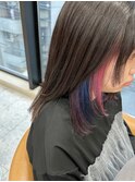 インナーカラー ラベンダー ピンク ネイビー 三宮 元町