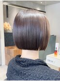 ボブショートボブ縮毛矯正ベージュグレージュ門前仲町