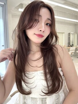 三鷹吉祥寺ロングレイヤーワインレッドココアブラウンボルドー