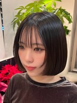 ジル ヘアアンドメイク 恵比寿(JILLE hair&make)&nbsp;丸みボブ 顔まわりレイヤー ダンバルモリ シースルーバング
