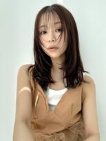 ラックスビールーチェ 沖縄那覇イオンモール店(LUXBE LUCE)&nbsp;暗髪ストレートミディアムレイヤー美髪髪質改善