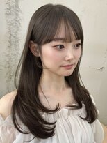 ライン(LINE)&nbsp;韓国風/レイヤー/前髪カット/オリーブ/透明感/ハッシュカット