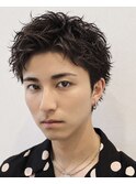 ルーズショートメンズパーマ仙台眉毛