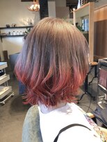 ムード マグ レーベル 南松本(MOOD Mag Label)&nbsp;透明感抜群♪ダブルカラーブリーチハイトーンピンクブラウン