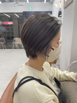 ティエル(TieLu) コンパクトショート×イヤリングカラー×シアグレー