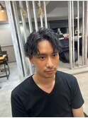 【メンズ】センターパート ツイストスパイラルパーマ