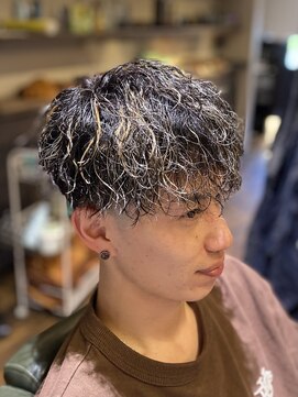 エクファフォーメン(EX-FA FOR MEN) ダークアッシュ/アッシュブラック/カルマパーマ/ベリーショート