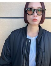 ハル 泉中央(hal) ボブ/レッドブラウン／切りっぱなし/hal泉中央