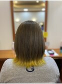 裾カラー/外ハネボブ/ブリーチ