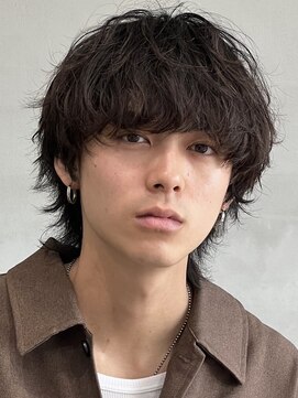 バイフィフス 天神大名(by fifth) 福岡天神ゆるめシャドウパーマメンズマッシュウルフカット緩め