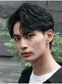 大人ゆるめニュアンスシャドウパーマメンズセンターパート