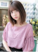 シースルー前髪ハイライト鎖骨ミディアムb戸田公園20代30代40代