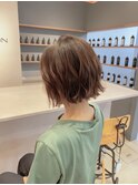 モカベージュ×切りっぱなしボブ【竹中慎治】梅田