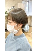 マッシュショート ブリーチなしベージュ
