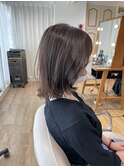 肩上ボブ 切りっぱなし　大人可愛い