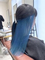 クアトログランシュ ひたちなか店(QUATRO×GranCieux)&nbsp;インナーカラー×ペールブルー【ひたちなか/ブリーチ】