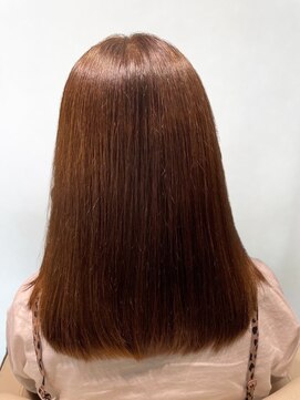 美容室フルール 髪質改善トリートメント大人美人透明感オレンジベージュセミディ