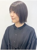 【松戸　石山】顎ライン外ハネ切りっぱなしボブ前髪あり