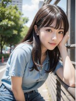 オルク 札幌大通(Orque)&nbsp;レイヤーロングワンカールナチュラルベージュシースルーバング