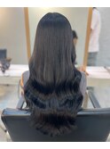 縮毛矯正.レイヤーカット.ブルーブラック.髪質改善. ヘアカラー