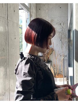 ビューズ(VIEWS) ブリーチなし/レッドカラー/大人ボブ/ぱつっとボブ[表参道]
