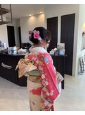シニヨン成人式褒められる♪編み込み