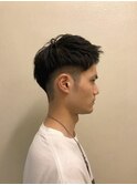 アップバングワンブロックショート