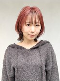くびれボブ/レイヤー/アッシュピンク/グラデーションカラー/日吉